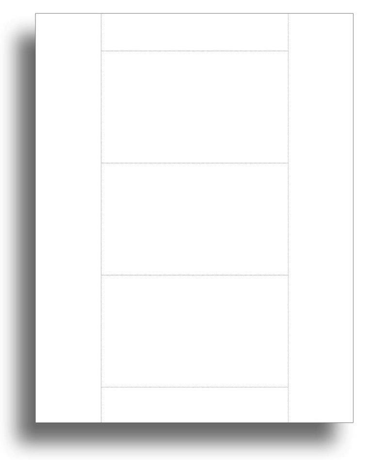 Blank White Printable 3" x 5" Index Cards For Inkjet/Laser Printers - 3 per sheet (25 Sheets / 75 Index Cards)
